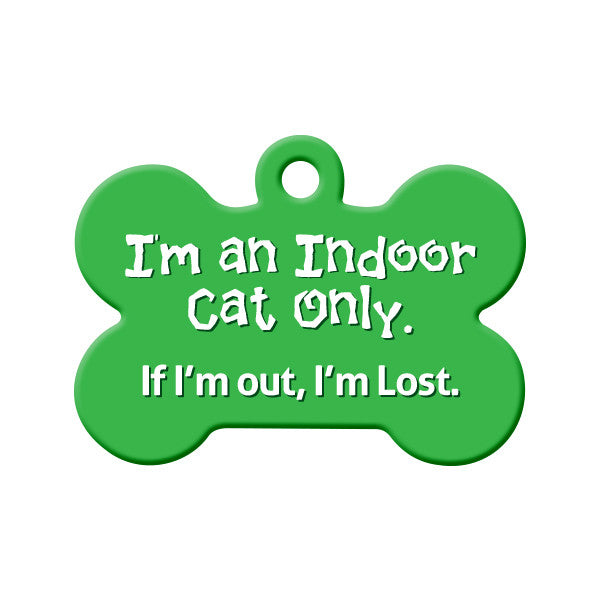 Indoor only cat top tag