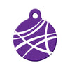 Abstract Purple Swoosh Circle Pet ID Tag