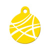 Abstract Yellow Swoosh Circle Pet ID Tag