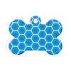 Blue Honeycombs Pattern Design Bone Pet ID Tag