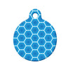Blue Honeycombs Pattern Design Circle Pet ID Tag