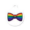 Gay Pride Bow Tie Circle Pet ID Tag