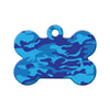 Blue Camouflage Design Bone Pet ID Tag