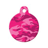 Pink Camouflage Design Circle Pet ID Tag