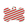 Christmas candy Cane Stripes Bone Pet ID Tag