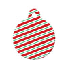 Christmas candy Cane Stripes Circle Pet ID Tag