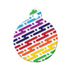 Digital Rainbow Pattern Circle Pet ID Tag