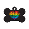 Mosaic Rainbow Heart Bone Pet ID Tag