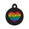 Mosaic Rainbow Heart Circle Pet ID Tag