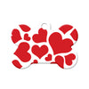 Hearts Pattern Bone Pet ID Tag