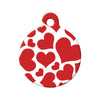 Hearts Pattern Circle Pet ID Tag