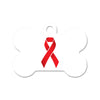 Awareness Ribbon: Heart Disease, HIV/AIDS Bone Pet ID Tag