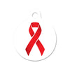 Awareness Ribbon: Heart Disease, HIV/AIDS Circle Pet ID Tag