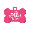 Little Girl Loves Me (Pink) Bone Pet ID Tag