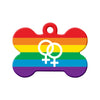 LGBT+ Pride Flag with Female Symbols Bone Pet ID Tag