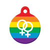 LGBT+ Pride Flag with Female Symbols Circle Pet ID Tag