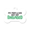 Engagement Announcement (Mom & Dad) Bone Pet ID Tag
