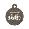 Engagement Announcement (Mom & Dad) Circle Pet ID Tag