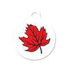 Canada Maple Leaf Design Circle Pet ID Tag