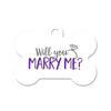 Will you Marry Me? (White) - Proposal Tag Bone Pet ID Tag