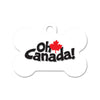 Oh Canada Maple Leaf Bone Pet ID Tag