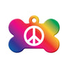 Peace Symbol Bone Pet ID Tag
