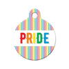 LGBT+ Rainbow Pride Stripes Circle Pet ID Tag