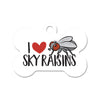 I Love Sky Raisins Bone Pet ID Tag