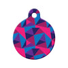 Abstract Blue Pink Purple Triangles Circle Pet ID Tag