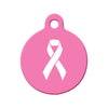 Breast Cancer Awareness Ribbon (Pink) Circle Pet ID Tag